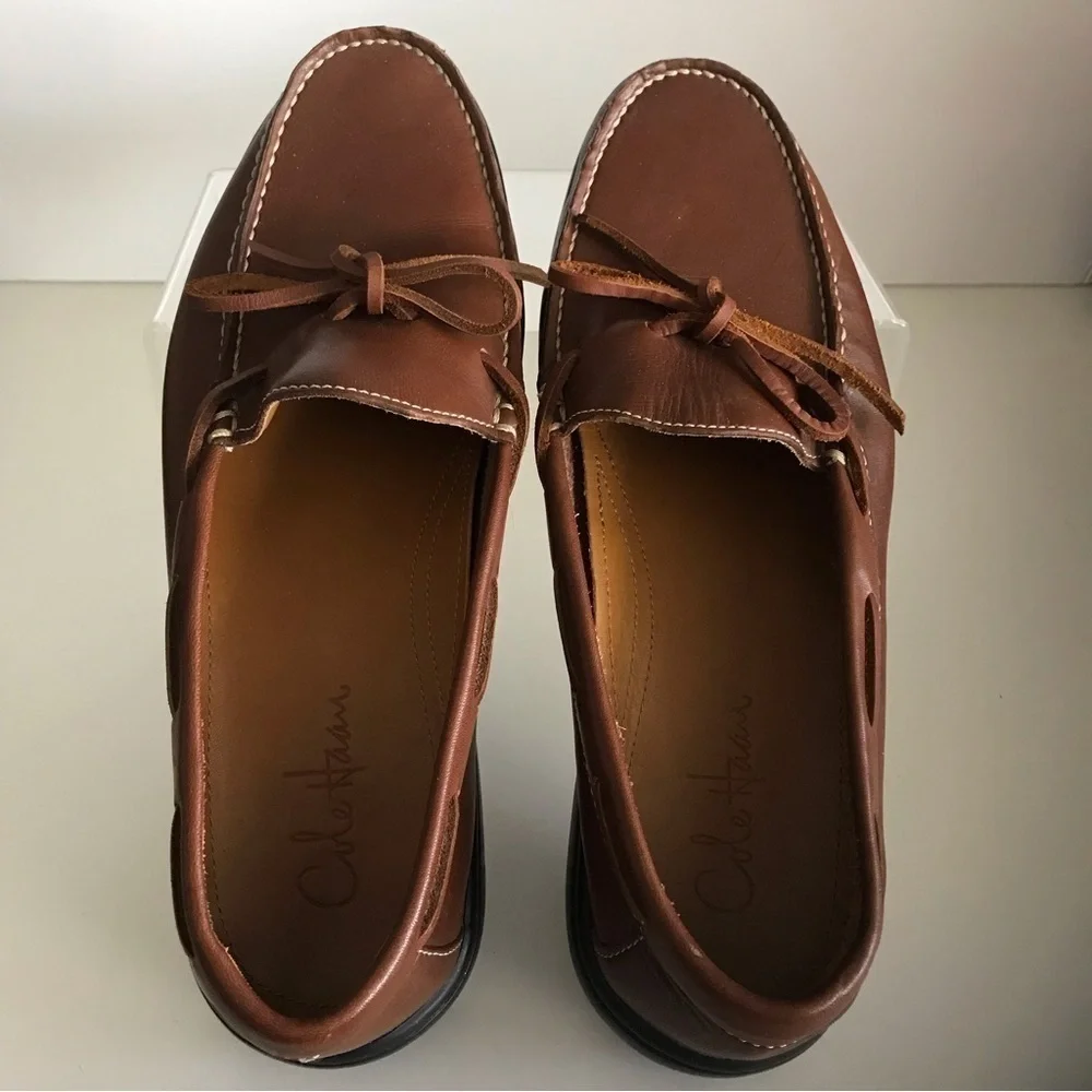 Cole Haan Men's 9.5 M Casual Leather Loafers Brown Slip-on Shoes - Old Stock - Picture 2 of 13